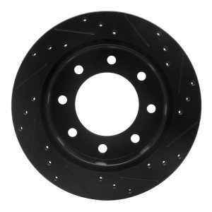 Chevrolet Silverado 1500 Brake Rotor (1) - Rear Left - R1 Concepts - Drilled & Slotted - Black - `99-`25